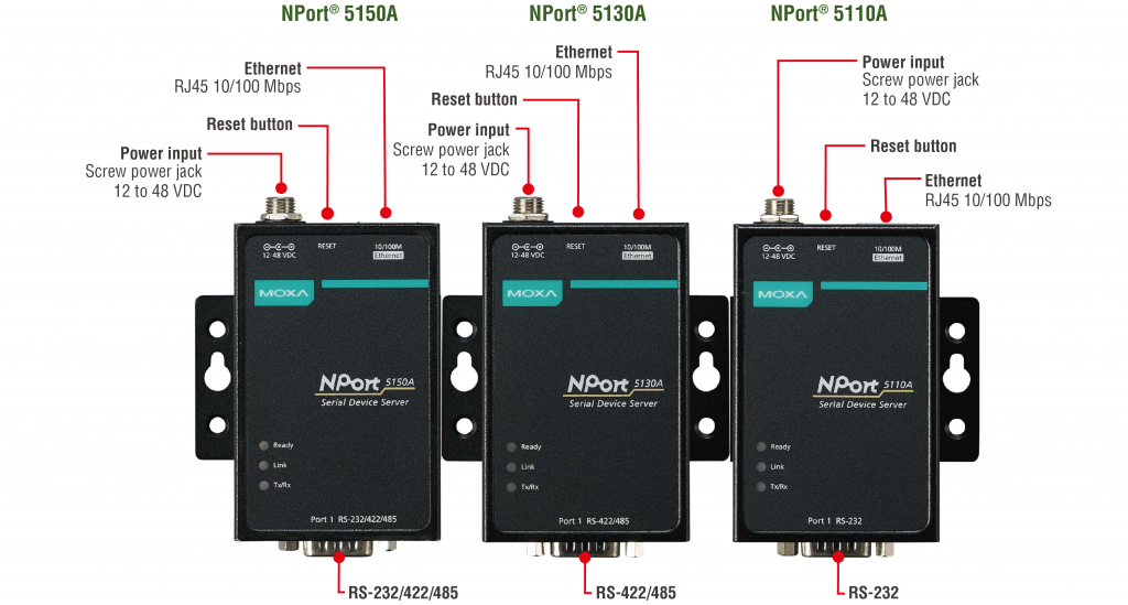 Connecteur DB9 Mâle DigitX – Serveur Série NPort 5110 Moxa RS232 – Adaptateur Réseau Industriel