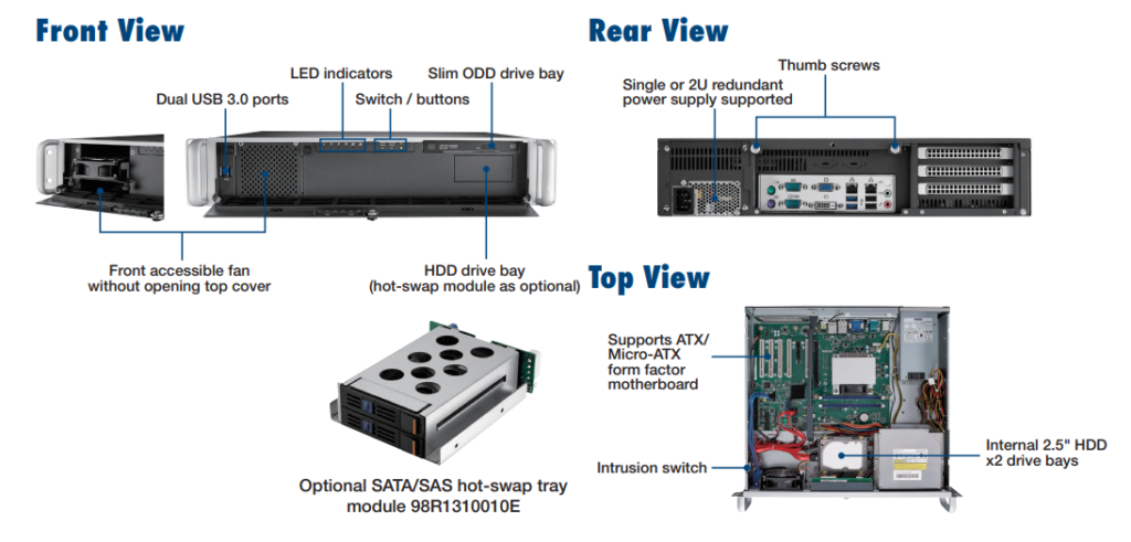 Apparence-Châssis-industriel-rackable-2U-ACP-2020-Advantech