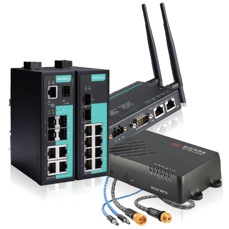 switch industriel -routeur, modem et passerelle cellulaire - modem radio - point d'accès wifi industriel