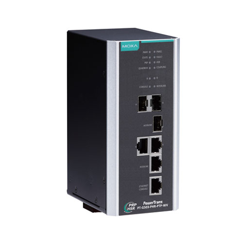 Boîtes de redondance PRP/HSR administrable avec 3 ports Ethernet Gigabit PT G503 Moxa