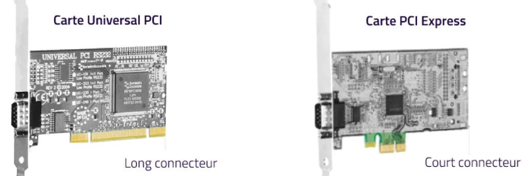 Cartes PCI RS232/422/485 : différence-entre-carte-universal-pci-et-pci-express