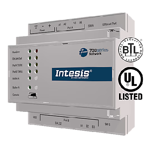 la Passerelle Intesis BACnet vers KNX